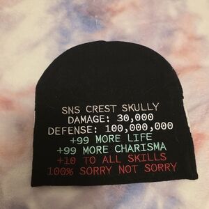 Black Beanie With Item Stats Gamer Beanie